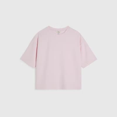Petite Pink Premium Short Sleeve Boxy T-shirt