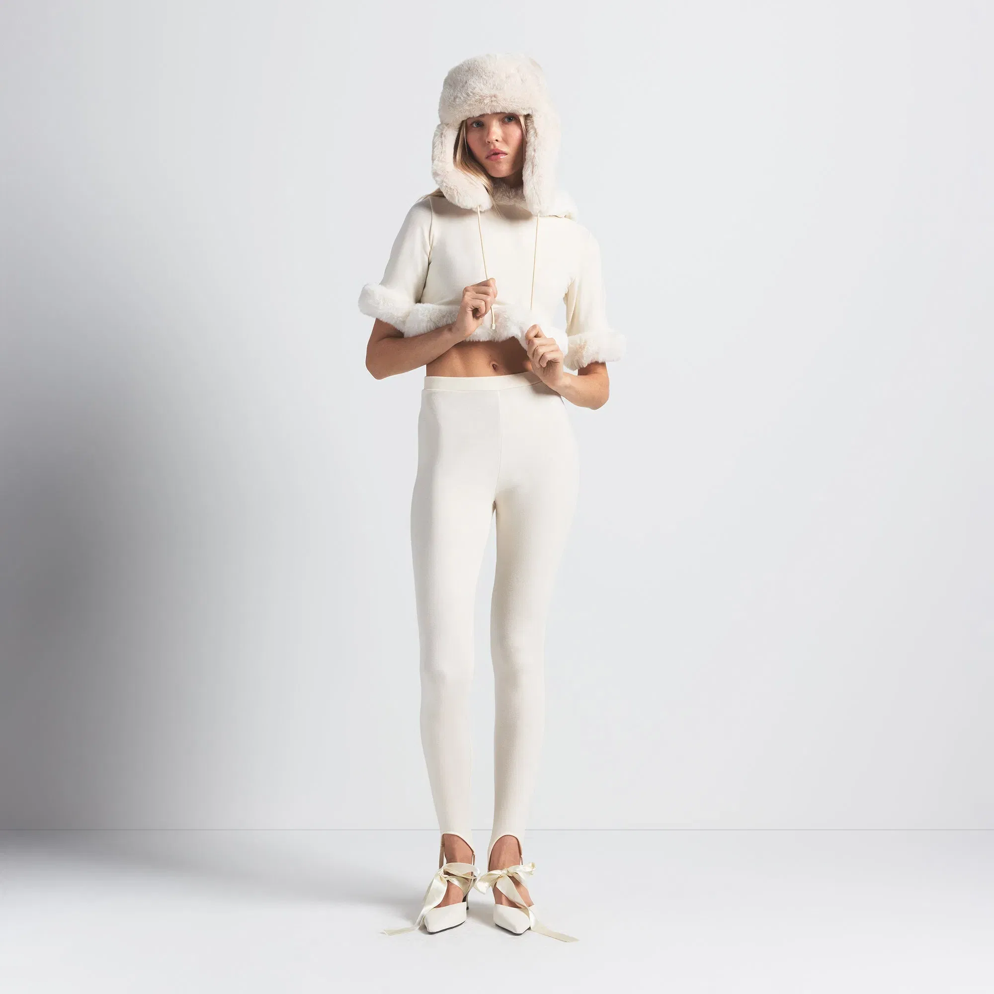 FAUX FUR TRAPPER HAT | EGRET