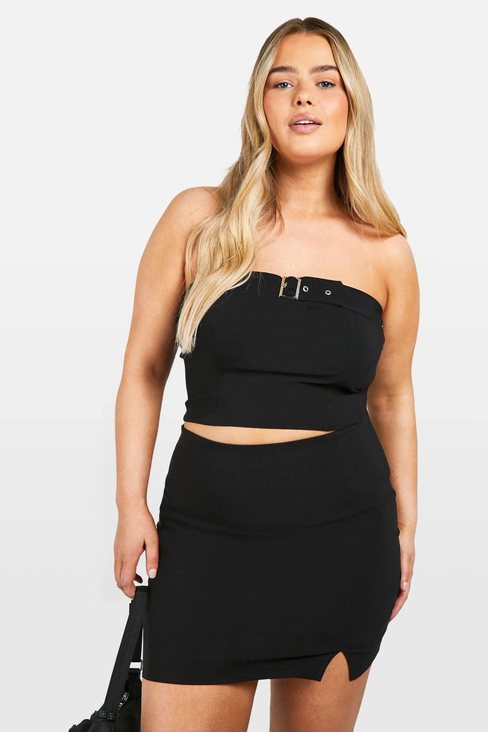 Plus Buckle Bandeau Corset Top
