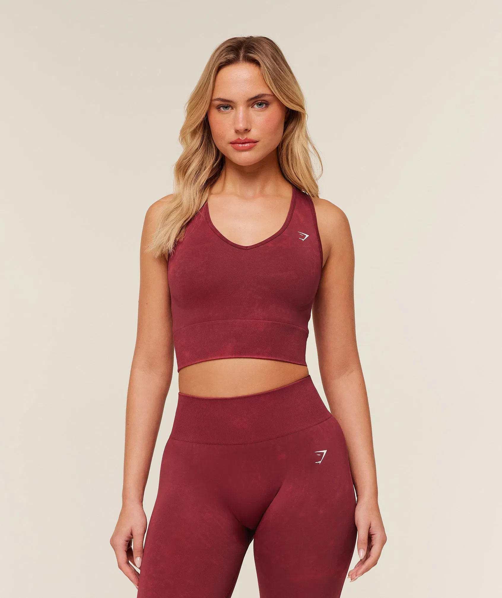 Gymshark Washed Crop Tank - Red Wash