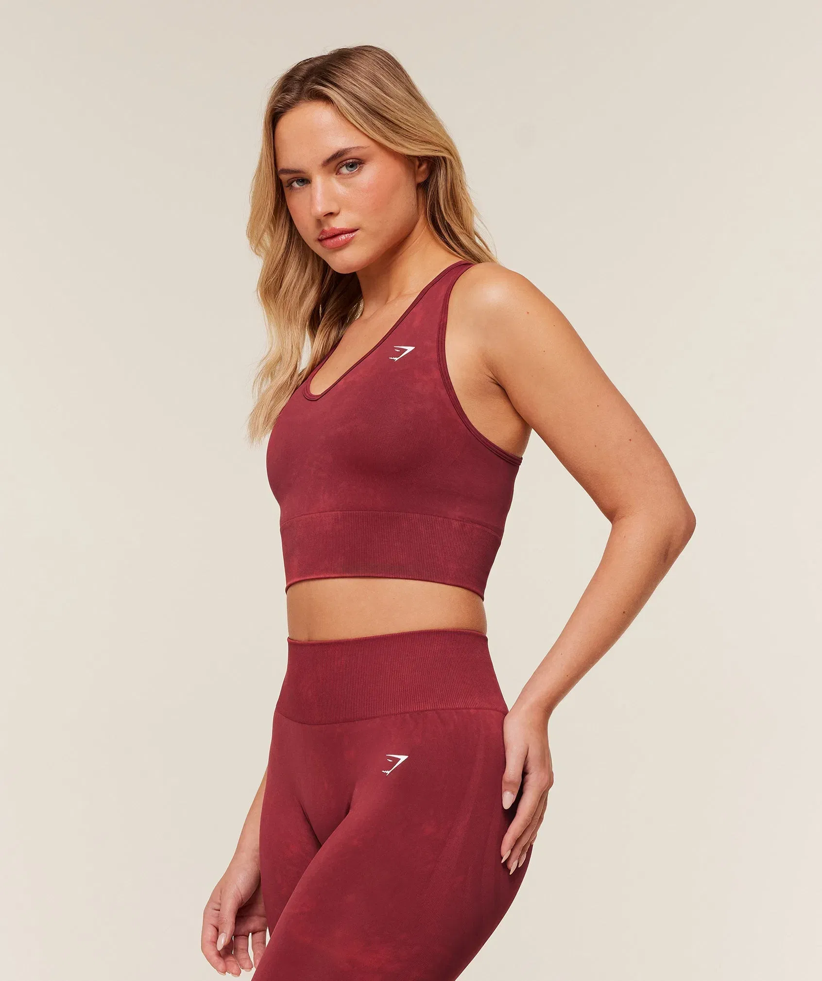 Gymshark Washed Crop Tank - Red Wash