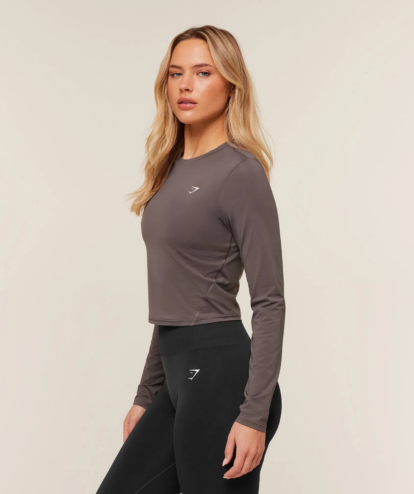 Gymshark Training Midi Long Sleeve Top - Cool Brown
