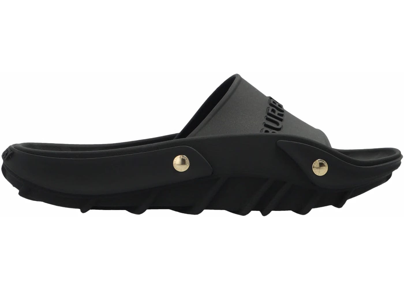 Burberry Bucklow Rubber Slide Black Womens
