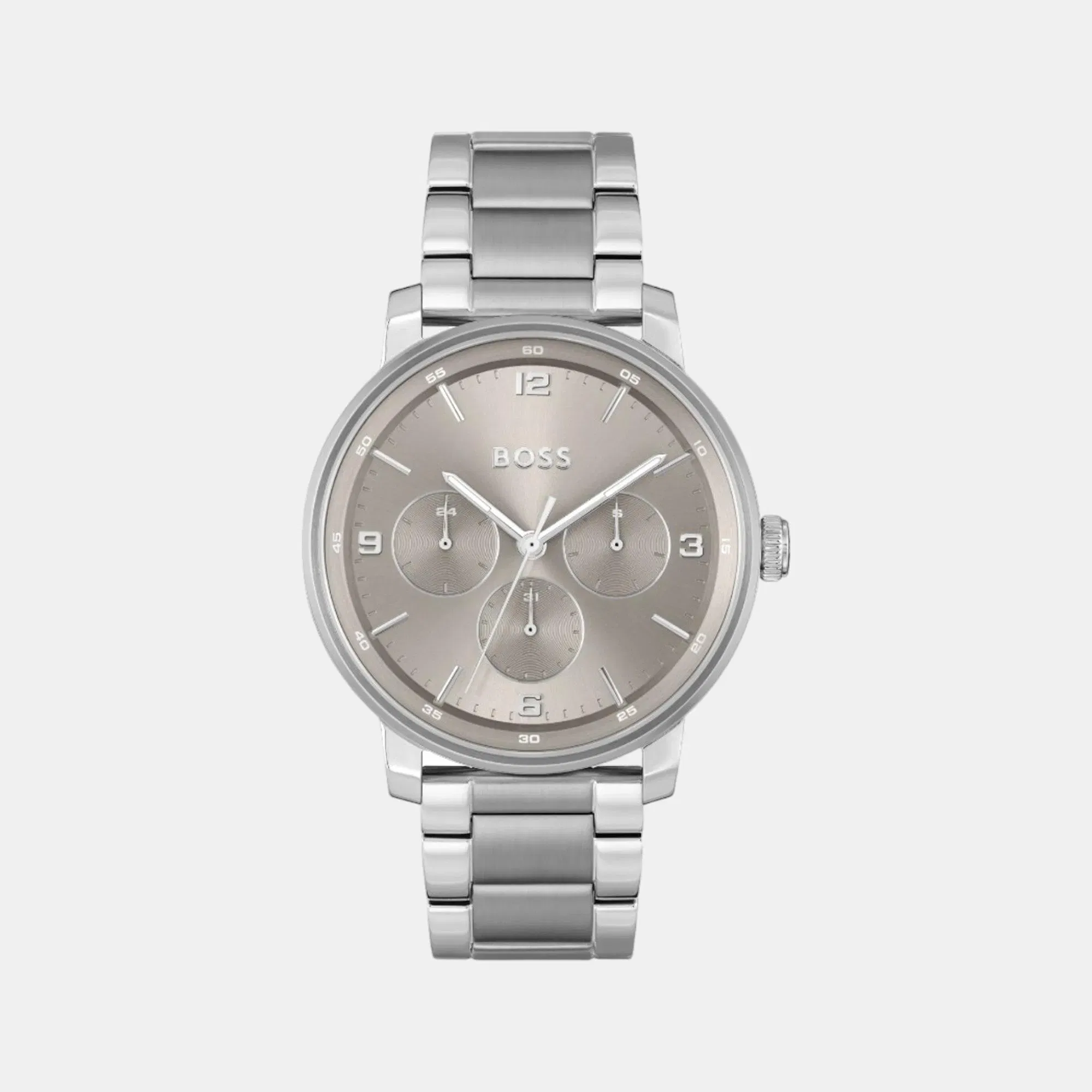 Boss Contender Men Quartz Grey Dial Multi-Function Stainless Steel Watch 1514127