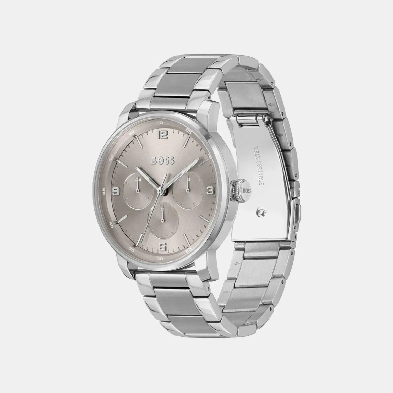 Boss Contender Men Quartz Grey Dial Multi-Function Stainless Steel Watch 1514127