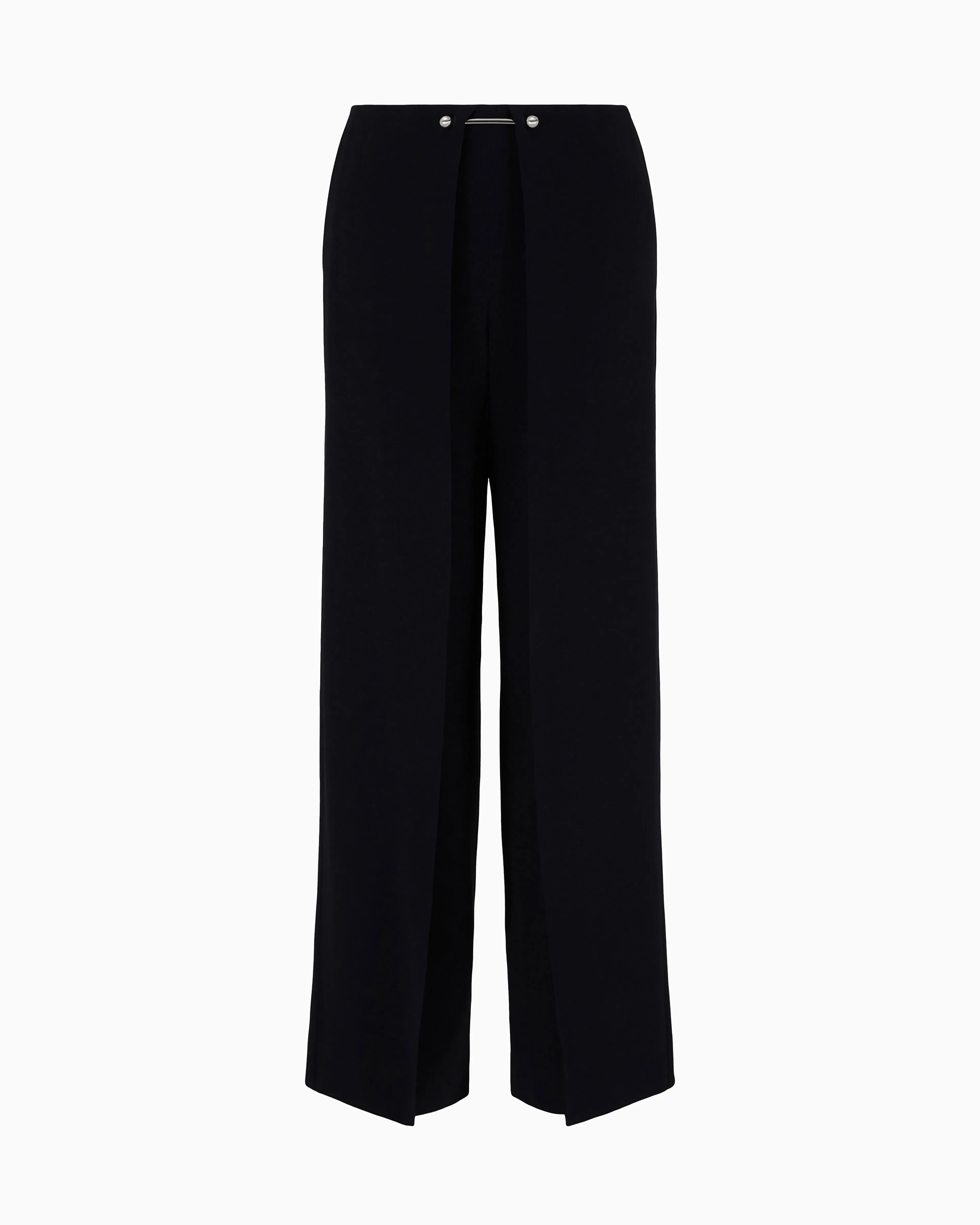 Emporio Armani Trousers with piercing closure in wide-leg satin