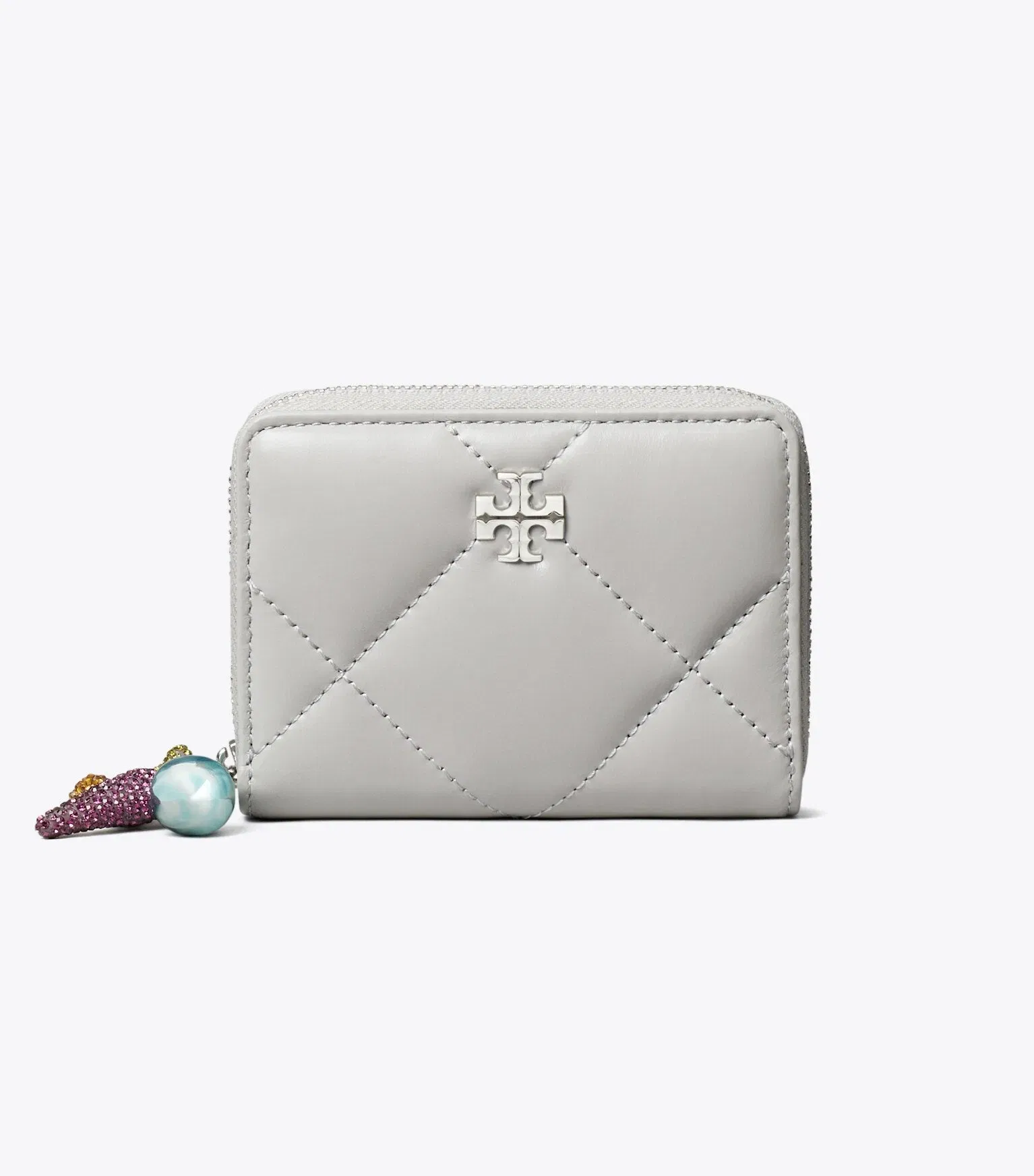 Small Kira Diamond Quilt Charm Zip-Around Wallet