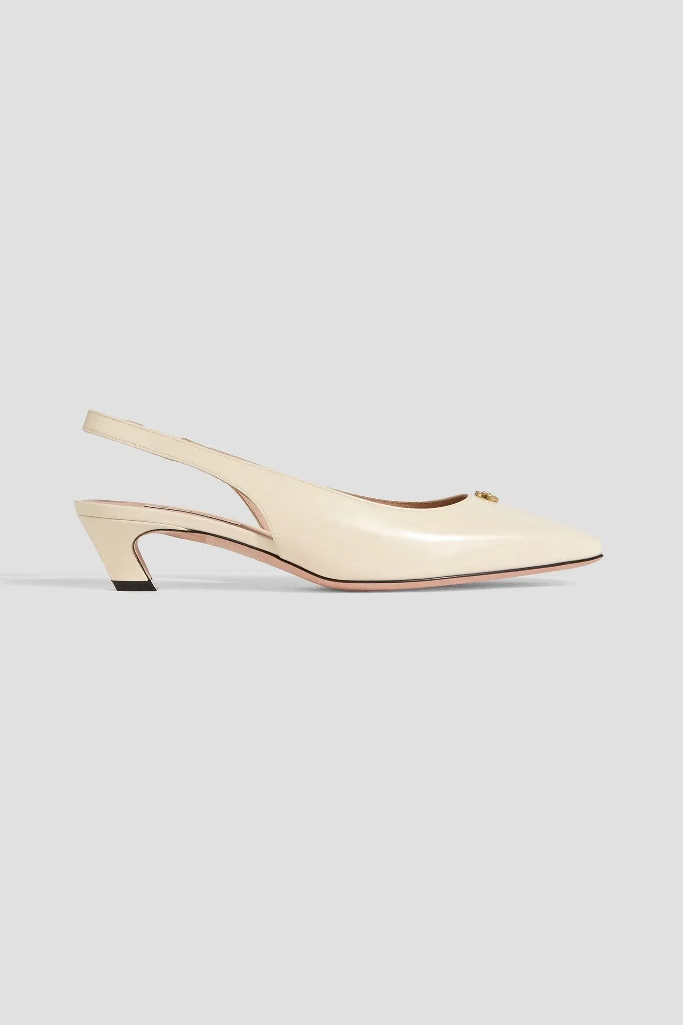 Bally Selika Patent-Leather Slingback Pumps Ivory Women's