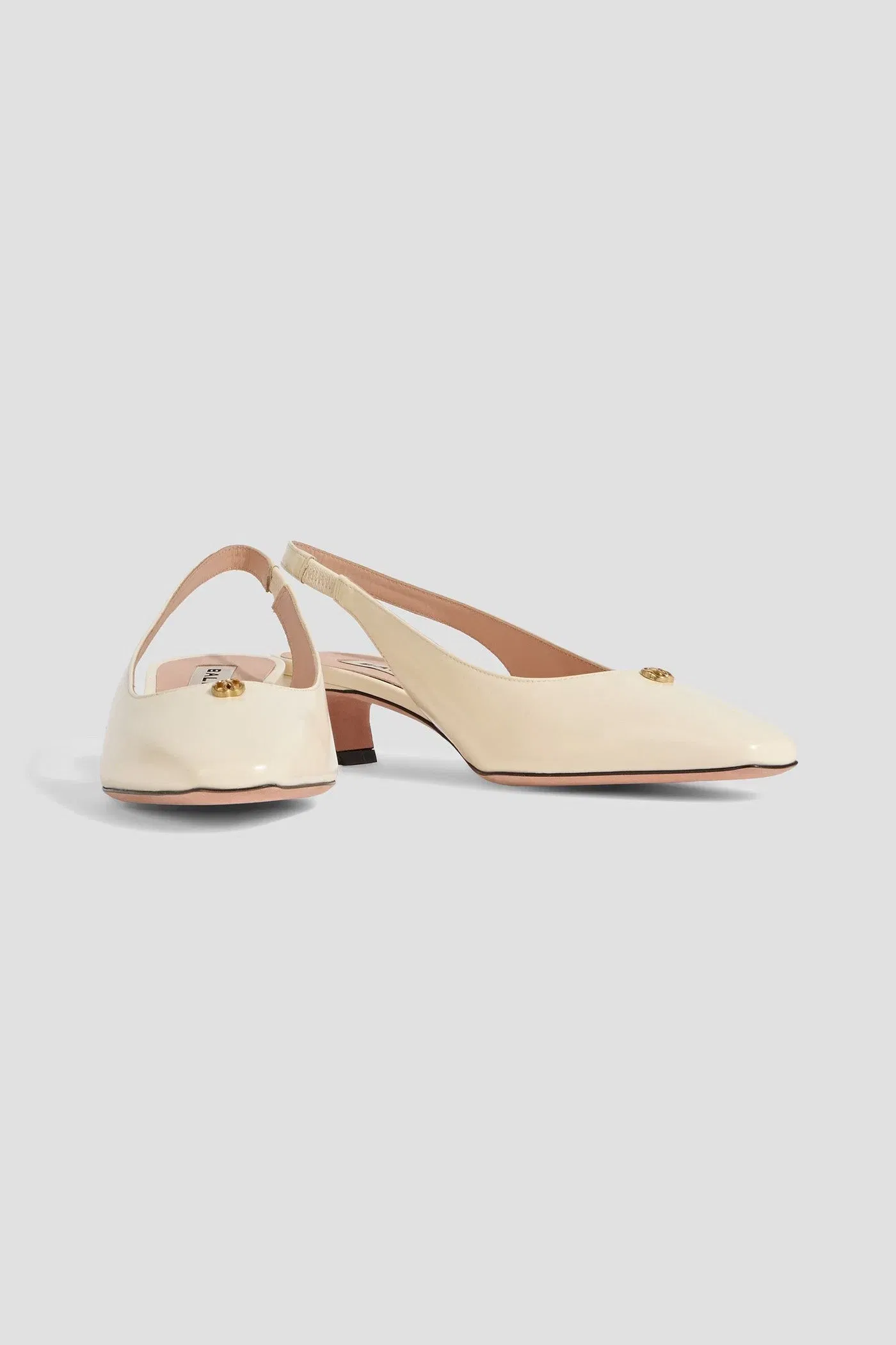 Bally Selika Patent-Leather Slingback Pumps Ivory Women's