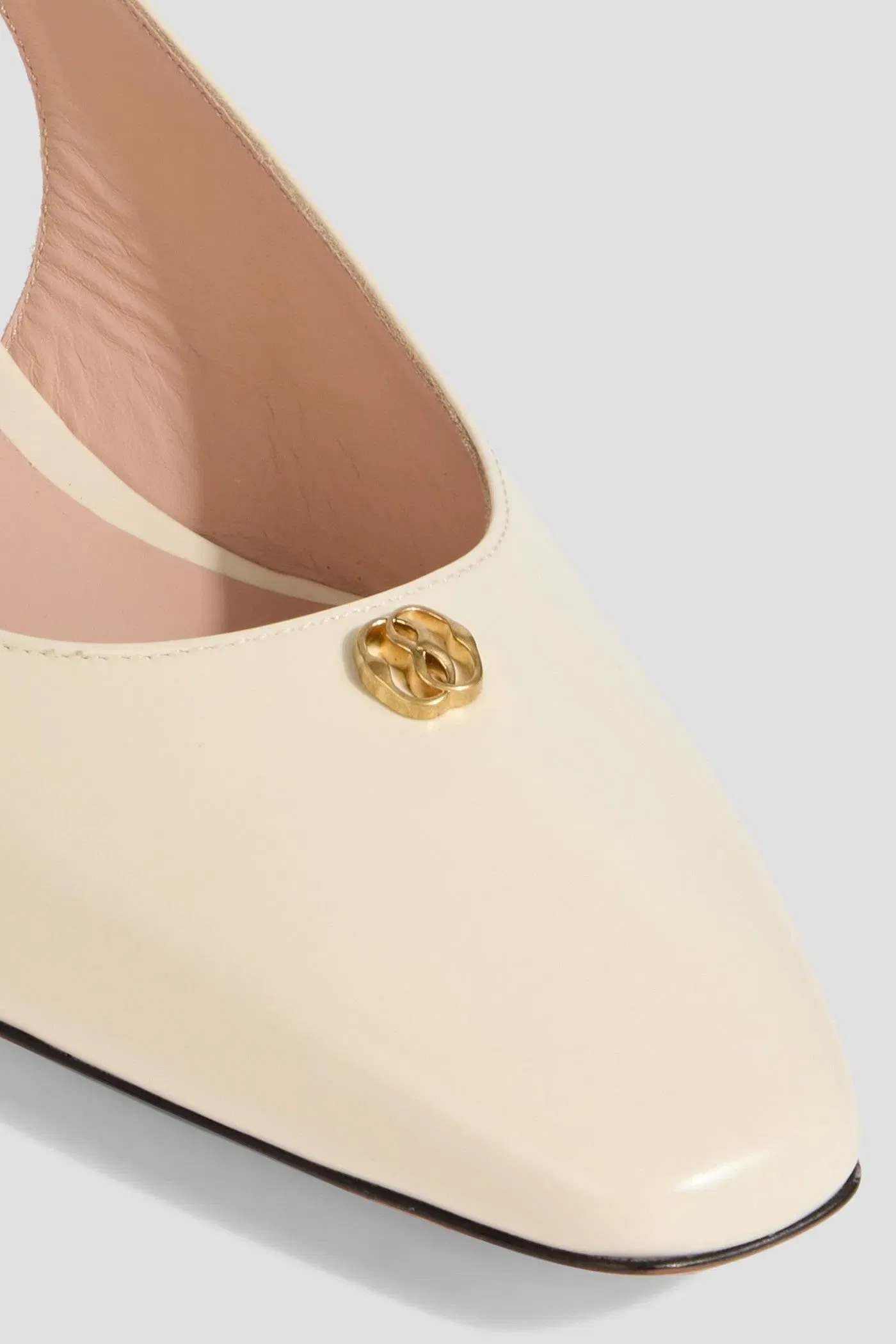 Bally Selika Patent-Leather Slingback Pumps Ivory Women's