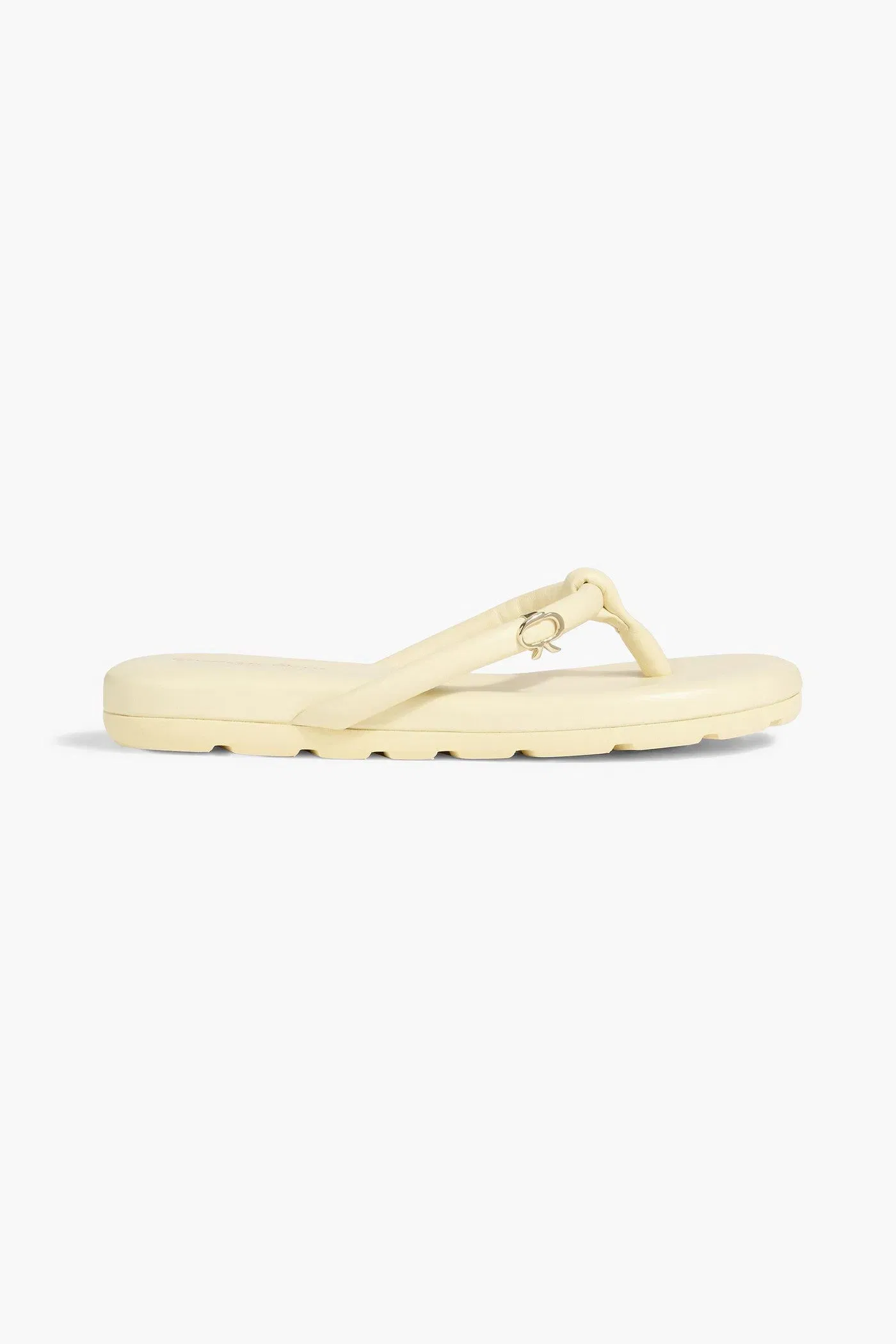 Gianvito Rossi Fiji Padded Leather Flip Flops Pastel Yellow Women's