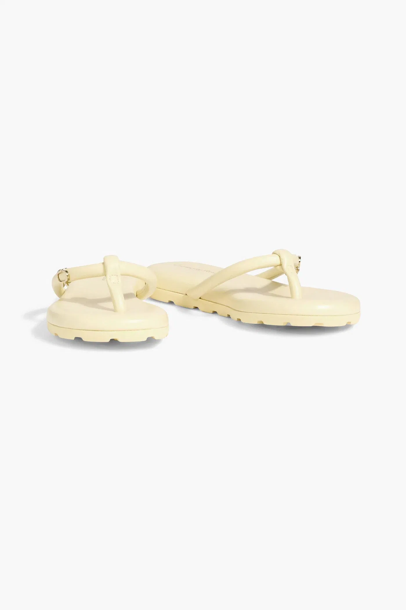 Gianvito Rossi Fiji Padded Leather Flip Flops Pastel Yellow Women's