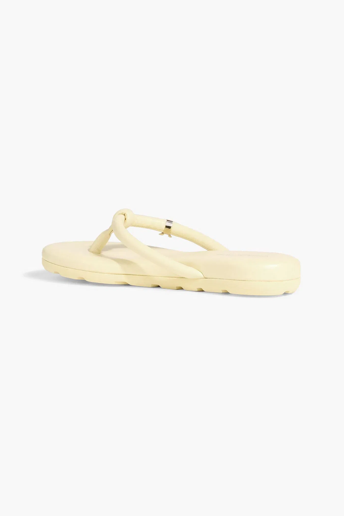 Gianvito Rossi Fiji Padded Leather Flip Flops Pastel Yellow Women's