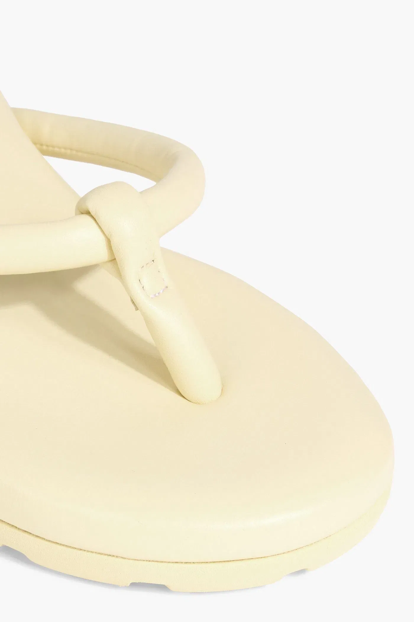 Gianvito Rossi Fiji Padded Leather Flip Flops Pastel Yellow Women's