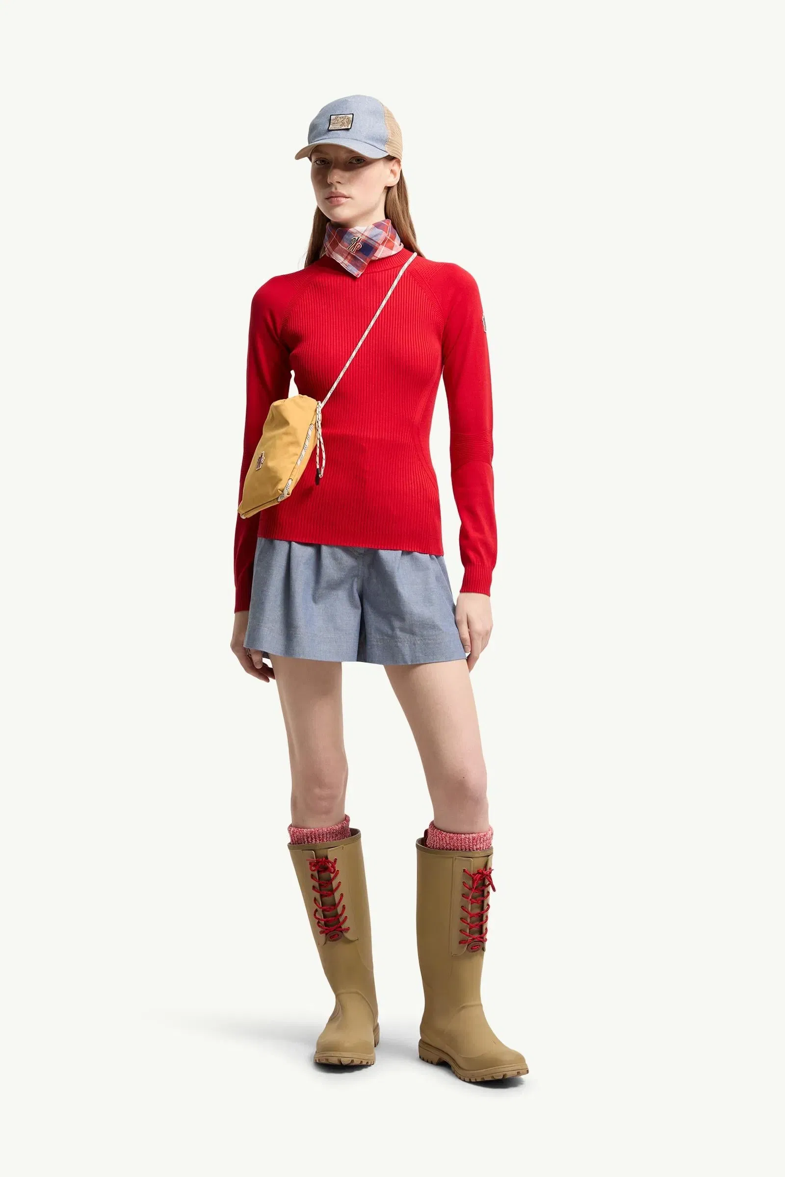 Moncler Crêpe Viscose Blend Sweater Red Red