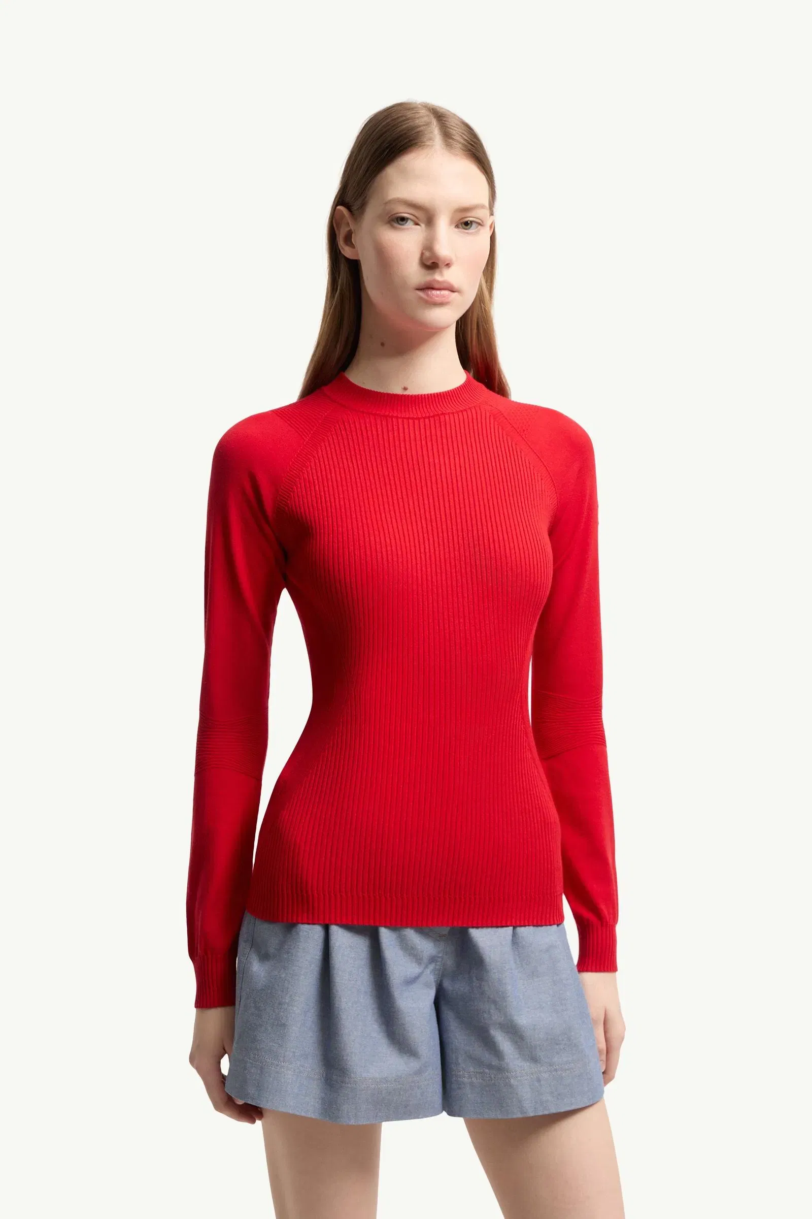 Moncler Crêpe Viscose Blend Sweater Red Red