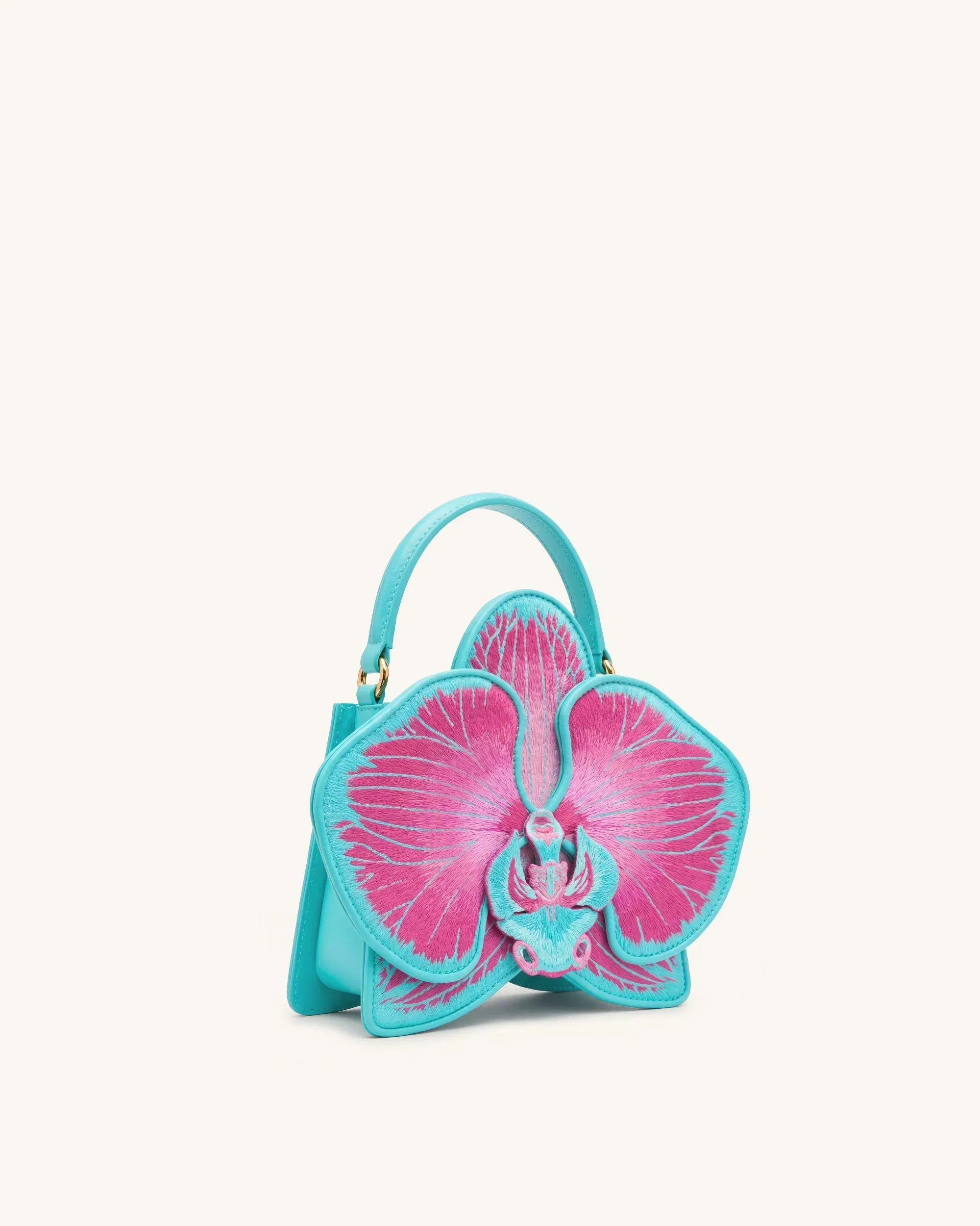 Flora Orchid Shaped Top Handle Bag - Light Green