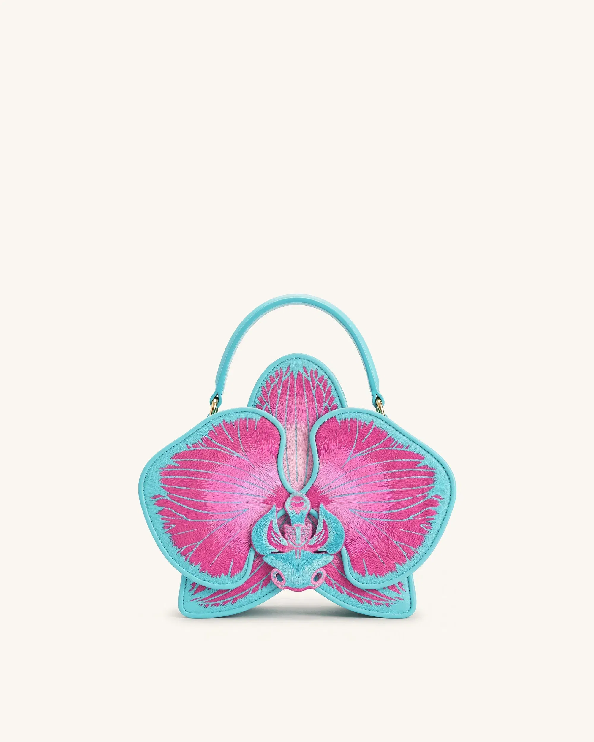 Flora Orchid Shaped Top Handle Bag - Light Green