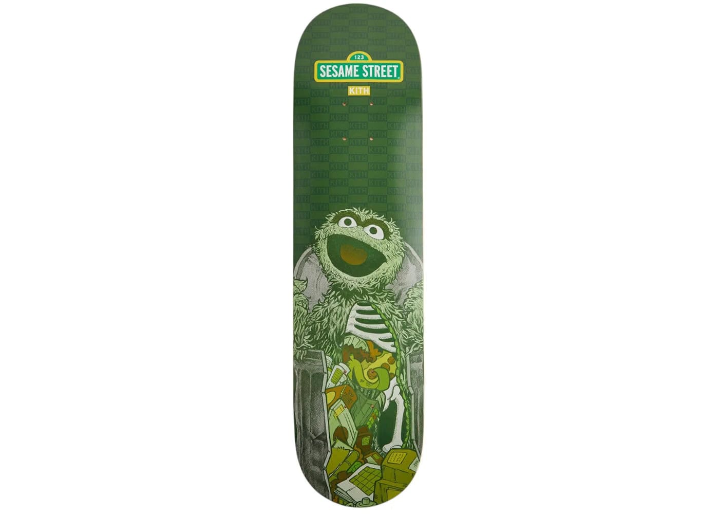 Kith X Sesame Street Oscar The Grouch Skateboard Deck Conifer