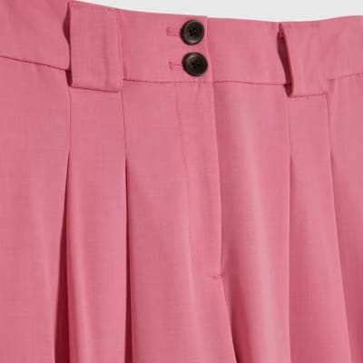 Petite Pink Wide Leg Trousers