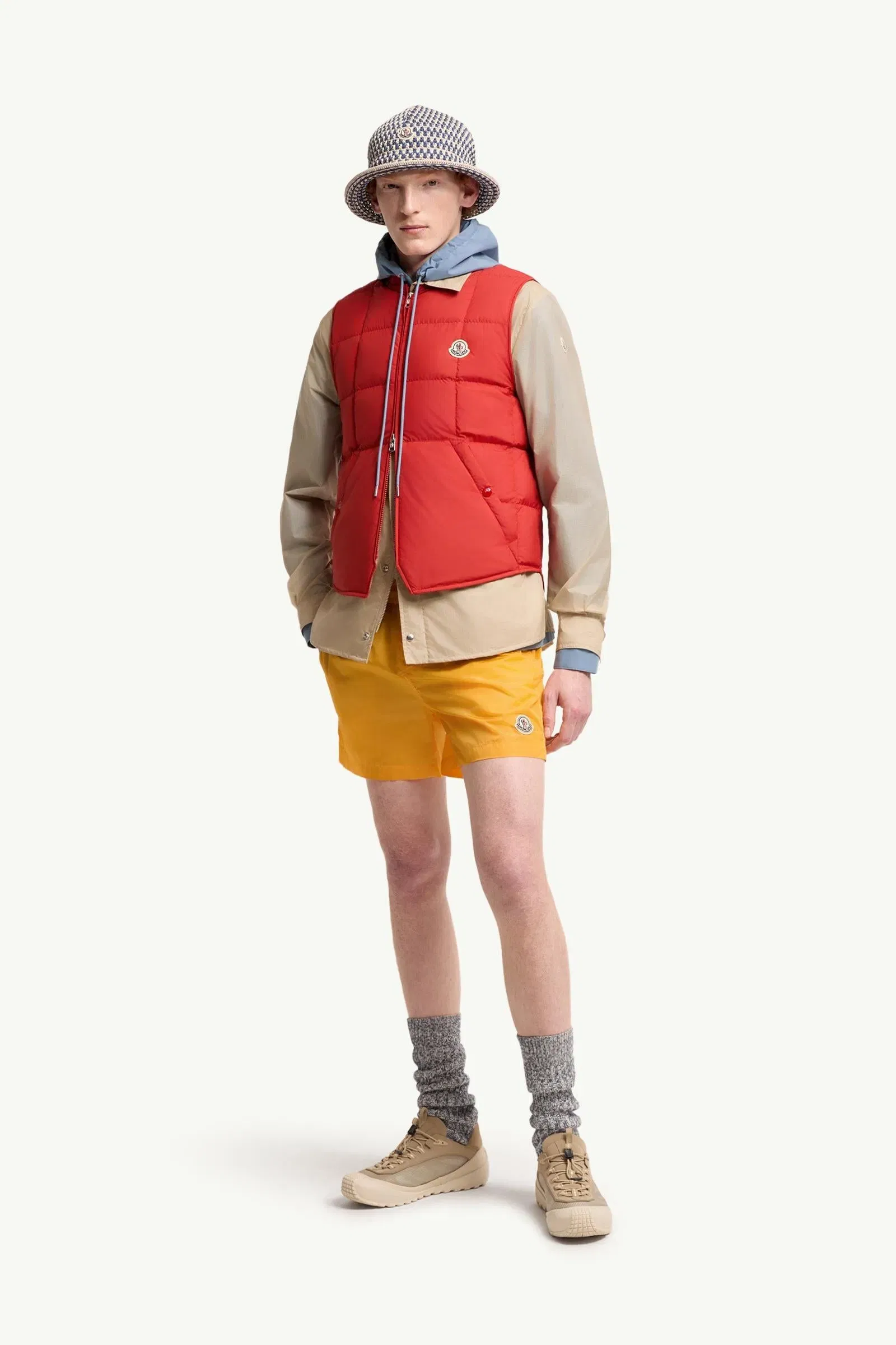 Moncler Logo Swim Shorts Yellow Yellow
