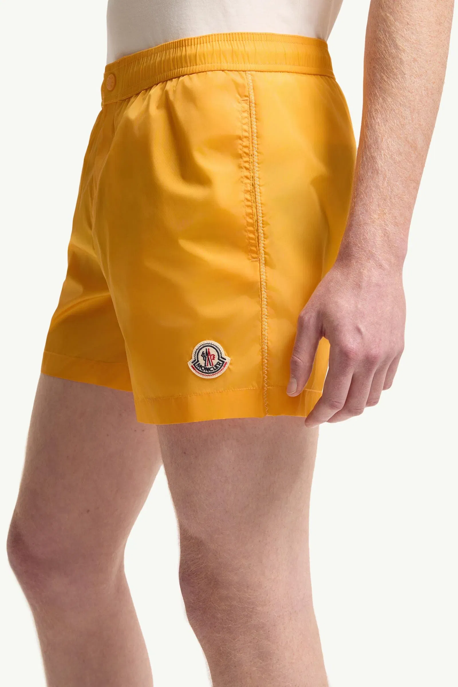 Moncler Logo Swim Shorts Yellow Yellow