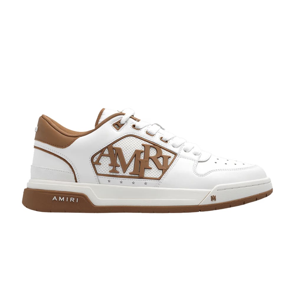 Amiri Classic Low Logo - White Brown