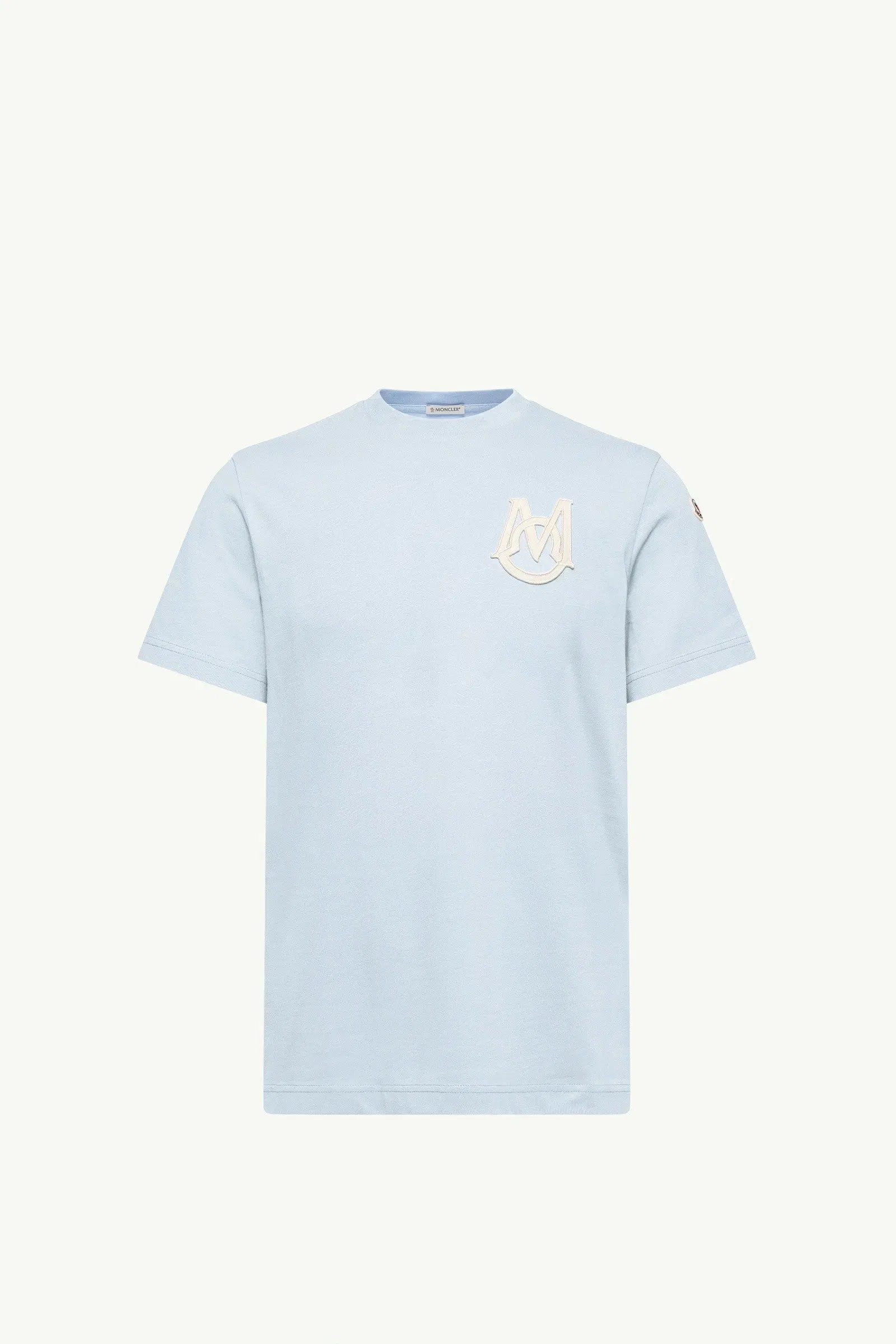 Moncler Monogram Cotton T-Shirt Light Blue Light Blue