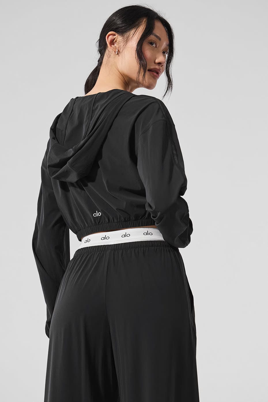 Alo Yoga Cropped Breezy Full-Zip Hoodie