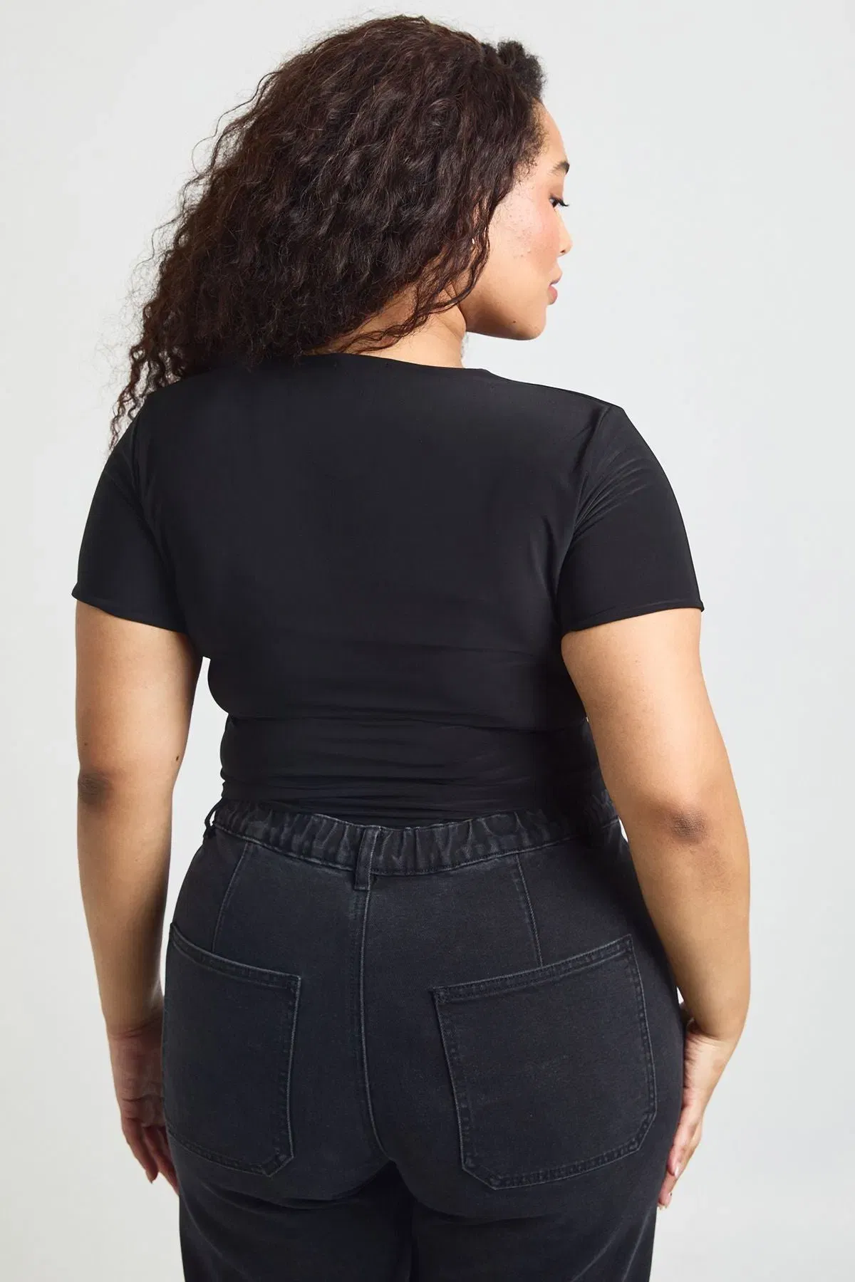 Plus Double Layer Slinky Fitted Bodysuit
