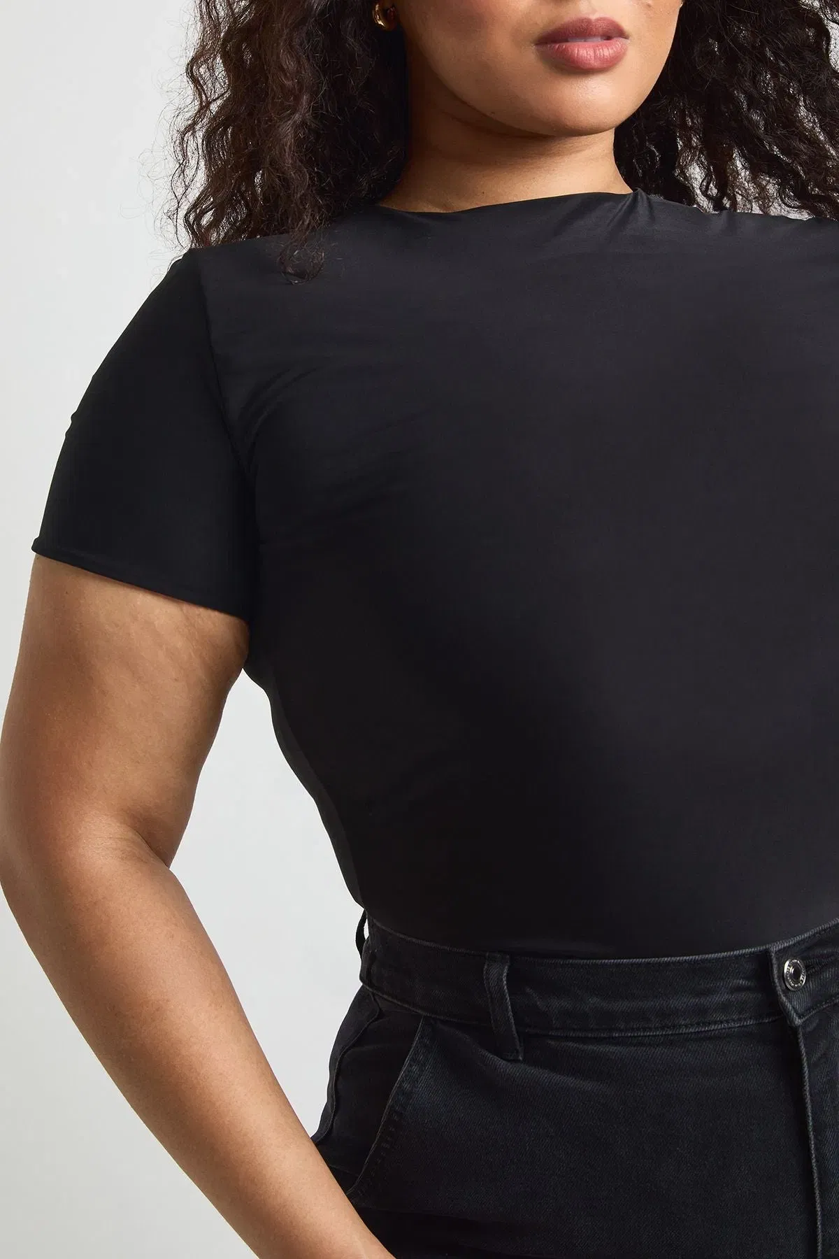 Plus Double Layer Slinky Fitted Bodysuit