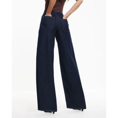 Indigo Pull-On Sculpt Palazzo Jeans