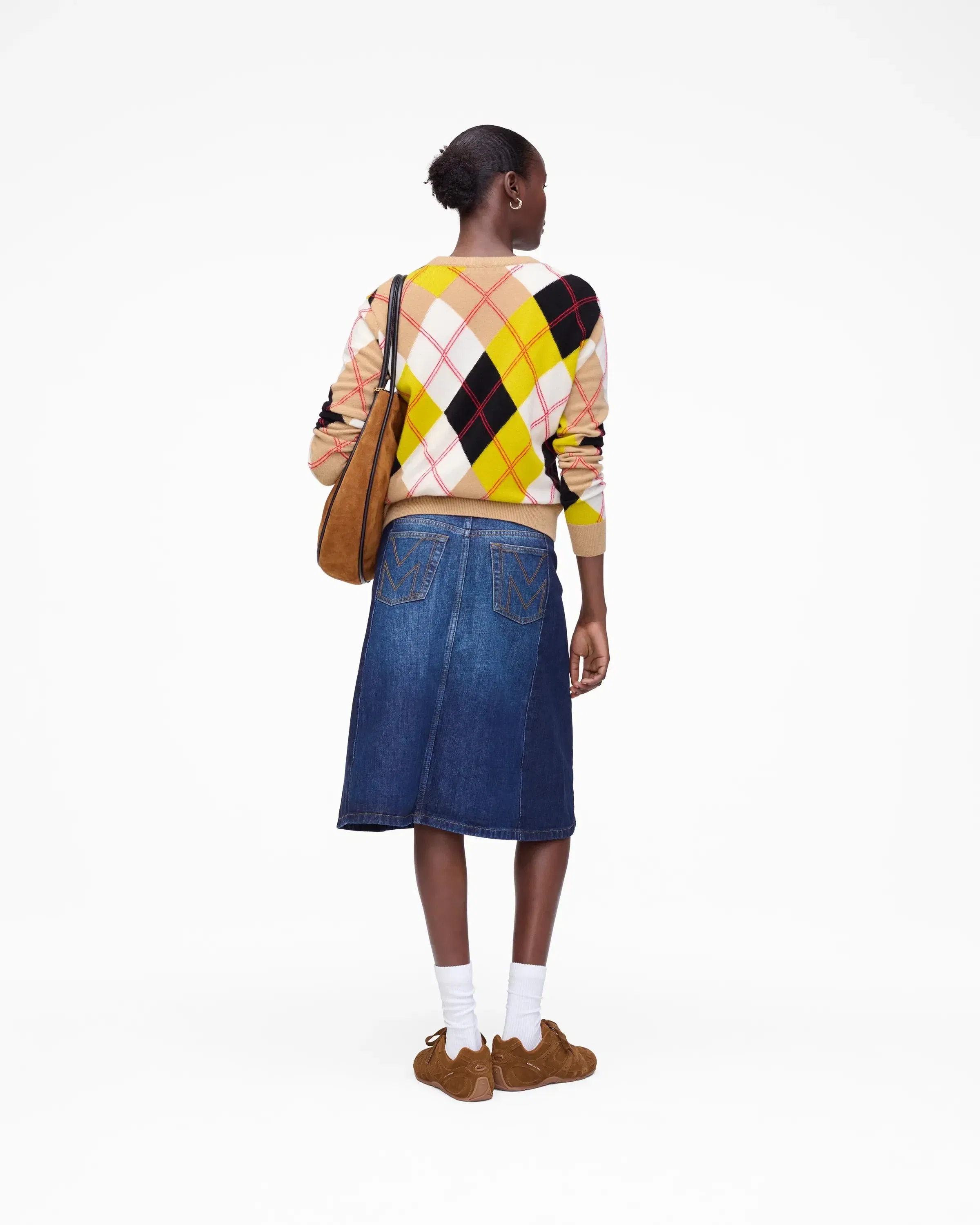 Two Tone Shadow Denim Skirt