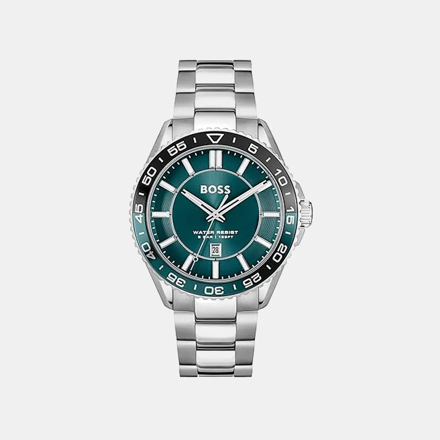 Boss Runner 3H Men Quartz Green Dial Analog Stainless Steel Watch 1514208
