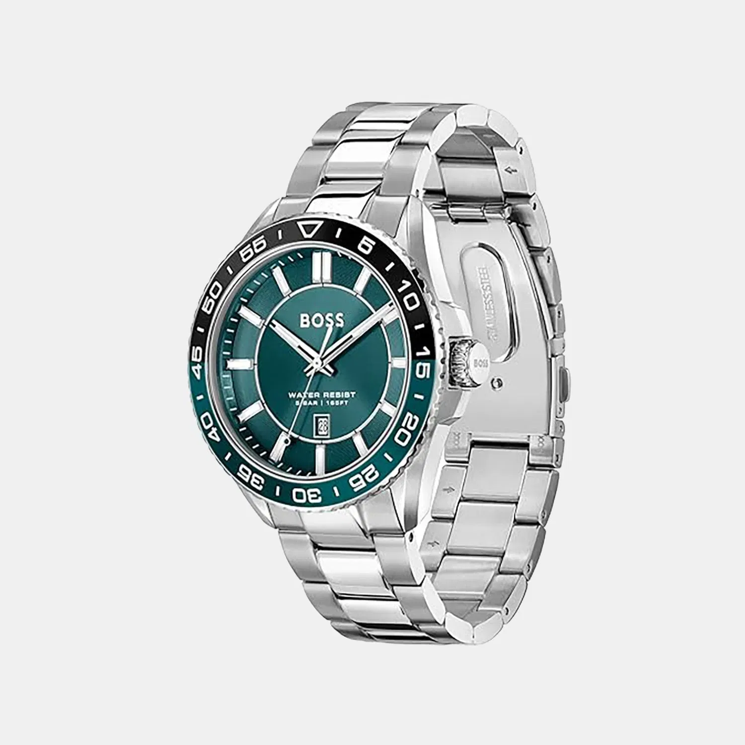 Boss Runner 3H Men Quartz Green Dial Analog Stainless Steel Watch 1514208