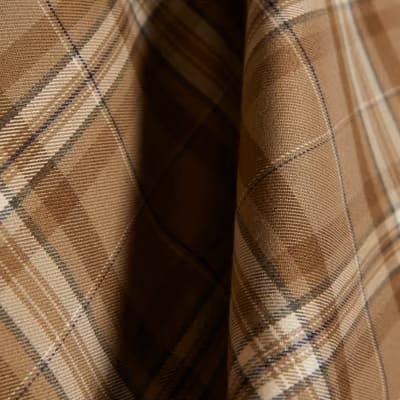 Beige Checked Cape Detail Mini Dress