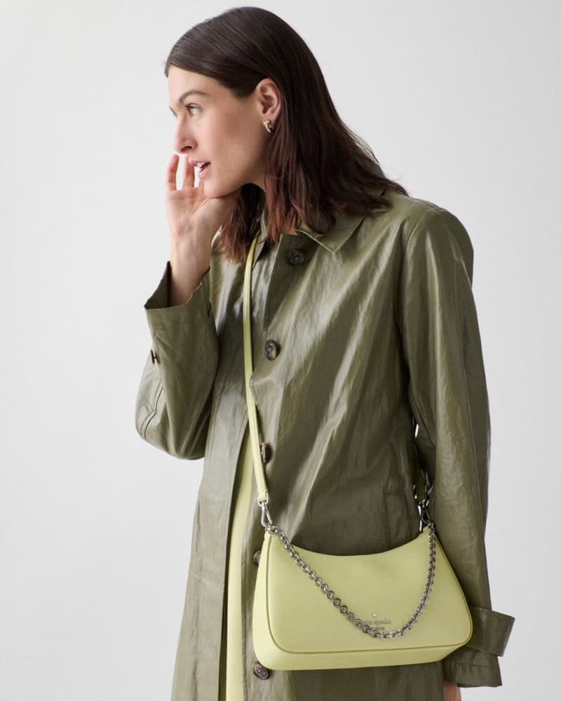 KateSpade Margot Textured Leather Shoulder Bag Tennis Ball