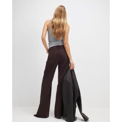 Brown Relaxed Straight Jeans