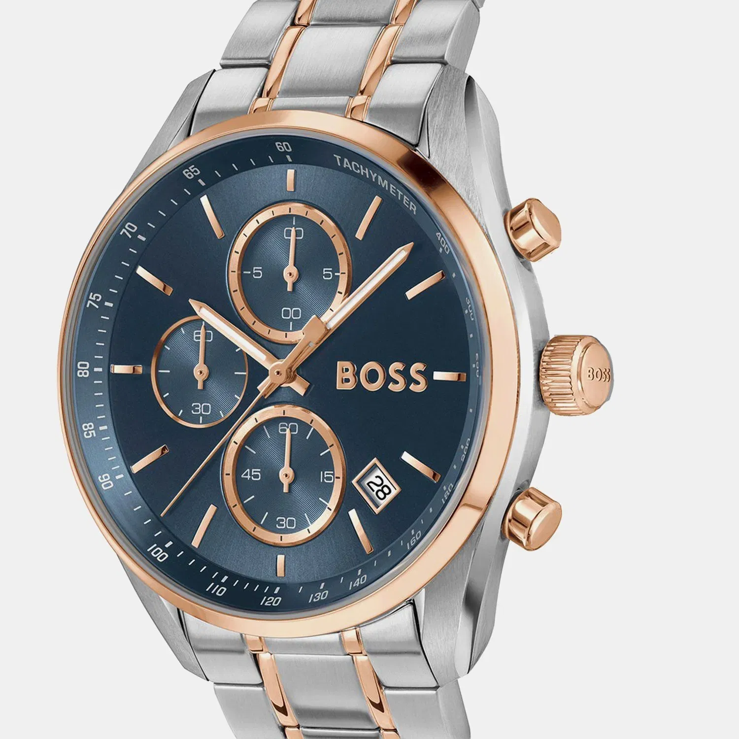 Boss Grand Prix 40 Men Quartz Blue Dial Chronograph Stainless Steel Watch 1514260