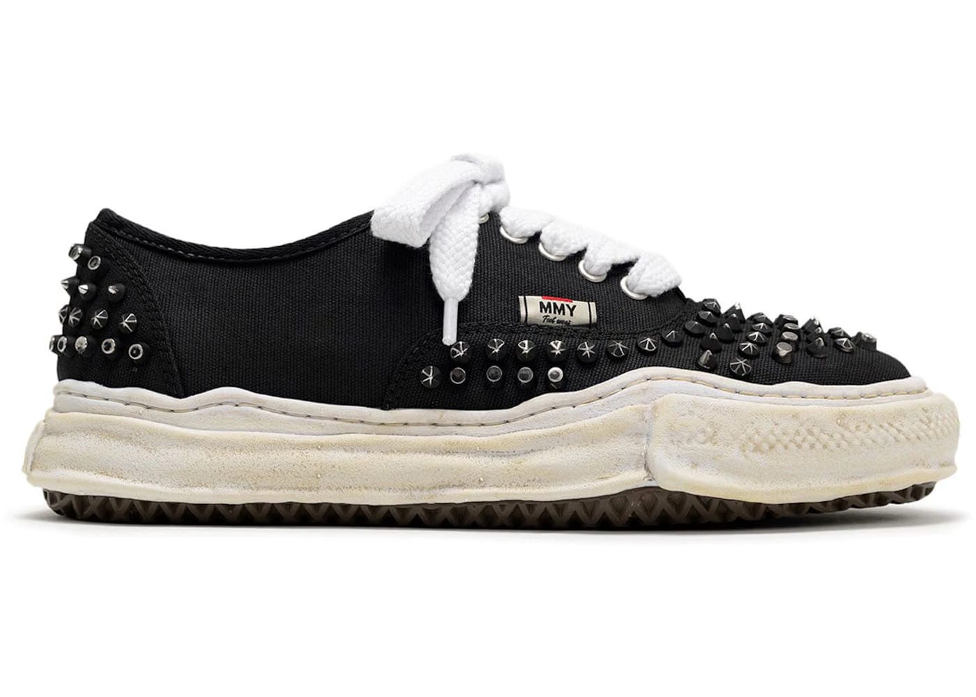Maison Mihara Yasuhiro Baker Og Sole Studded Canvas Low Black White