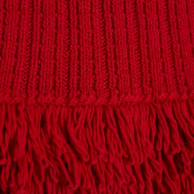 Red Knitted Fringe Trim Vest Top