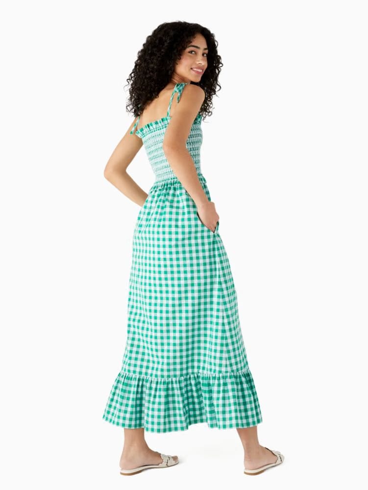 Gingham Smocked-bodice Dress