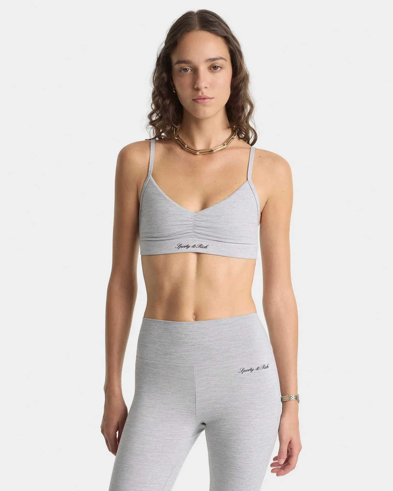 Signature Logo Flared Legging - Heather Gray/Navy