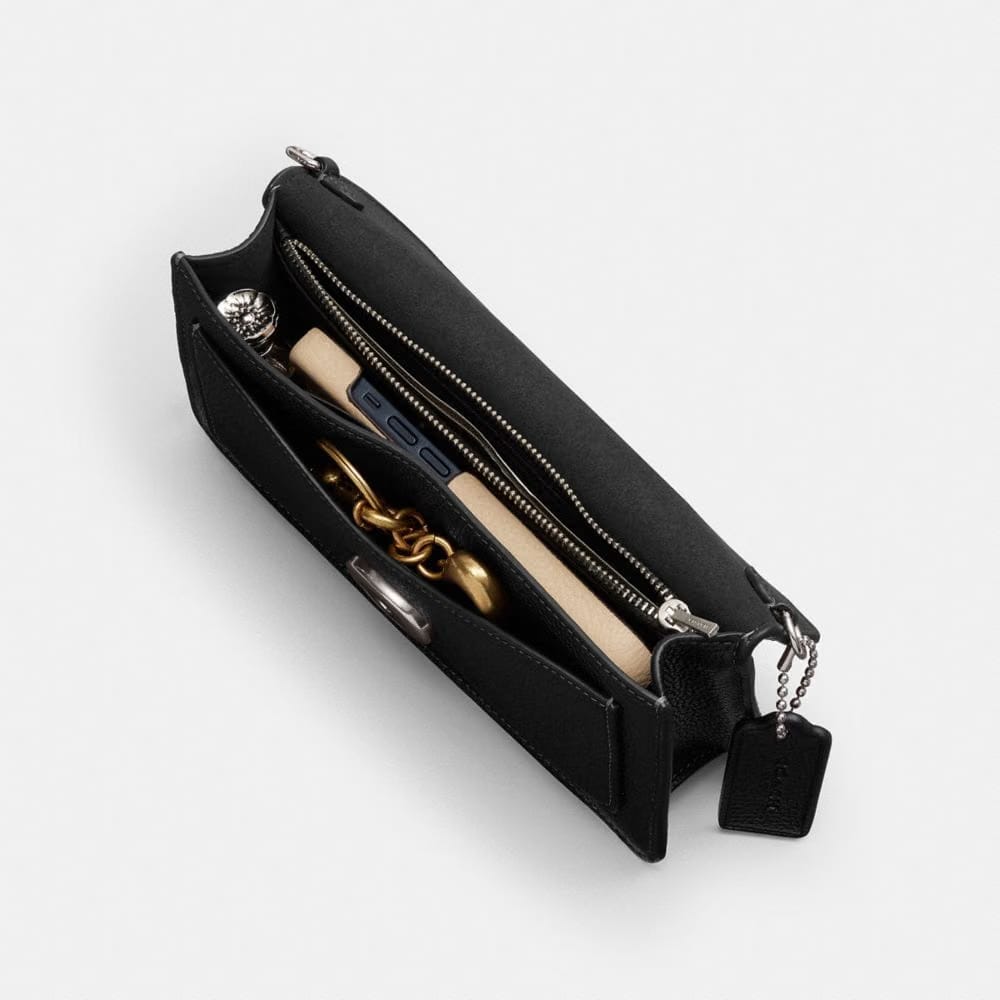 Coach Tabby Chain Clutch Silver Black