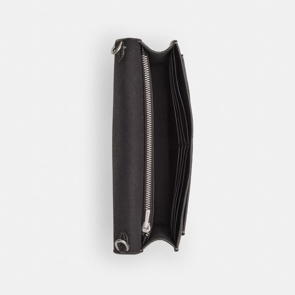 Coach Tabby Chain Clutch Silver Black