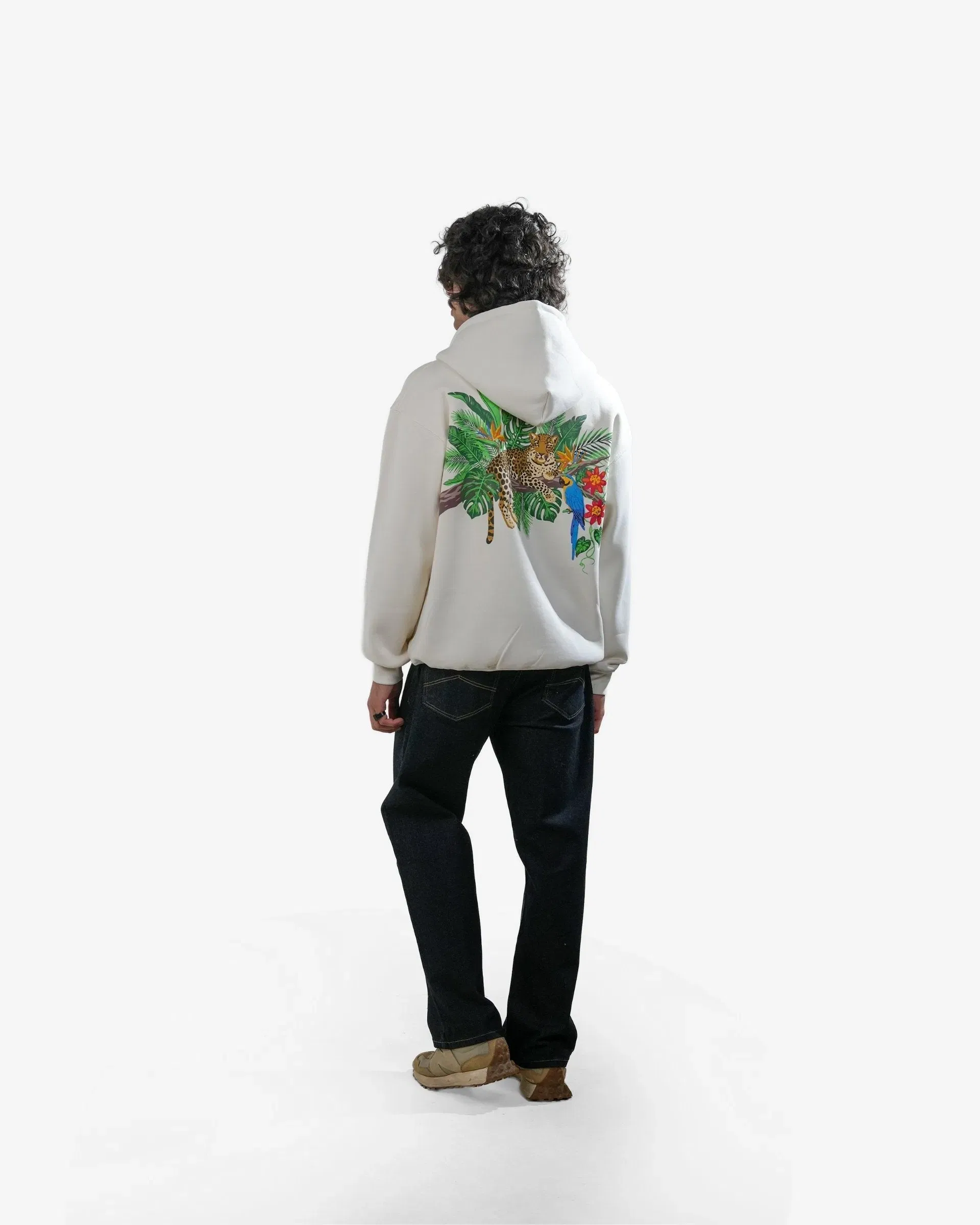 Nature's Royalty - Off-White Oversized Zipper Hoodie