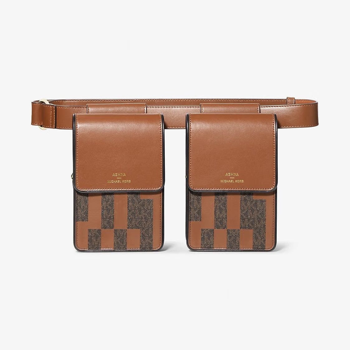 Michael Kors ASHYA X MICHAEL KORS Saga Signature And Leather Multi Bag Brown Multi