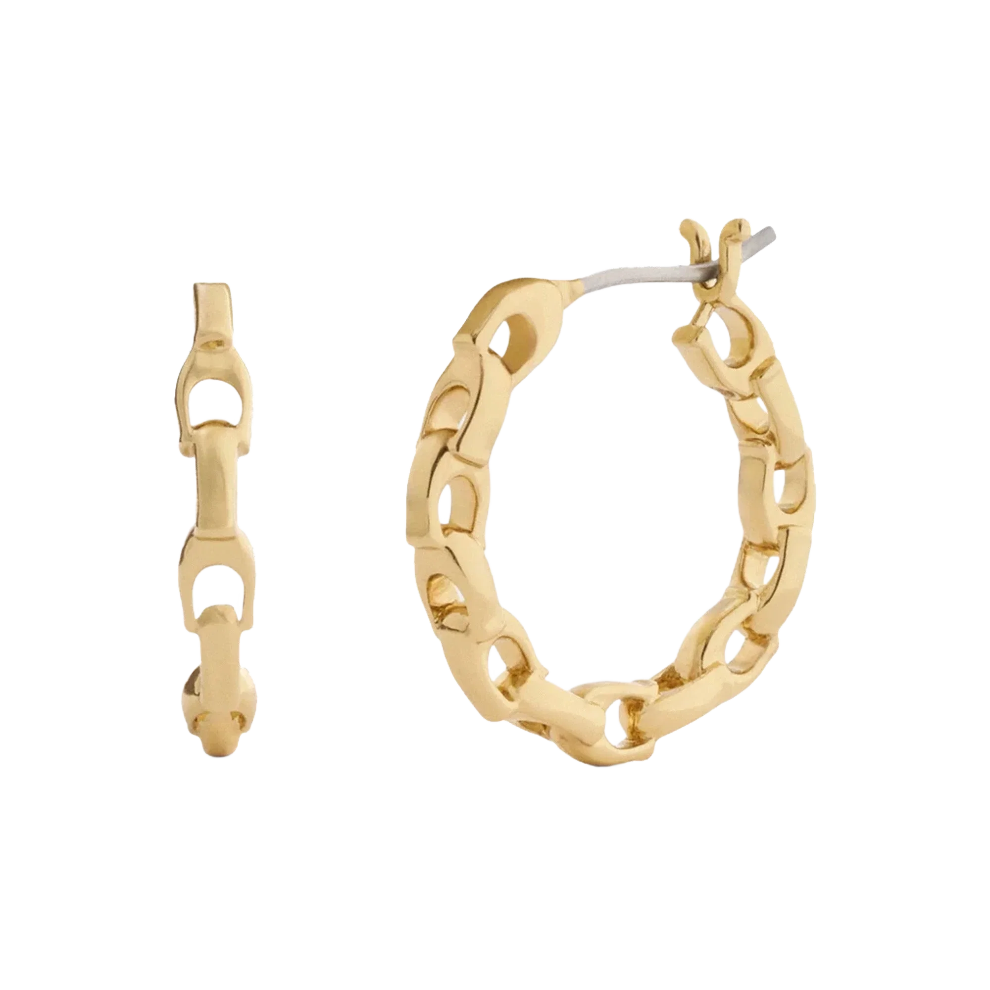 Coach Linked C Small Hoop Earrings Gold
