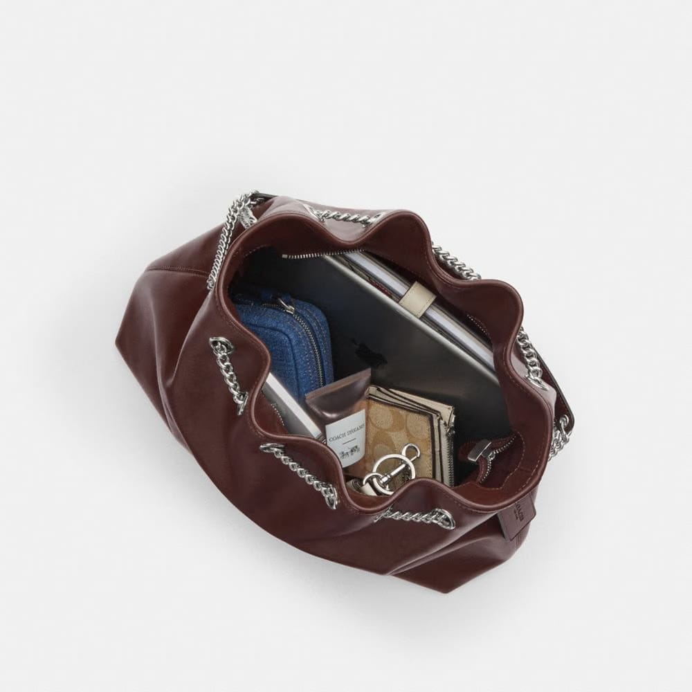 Coach Evelyn Shoulder Bag Silver Maple