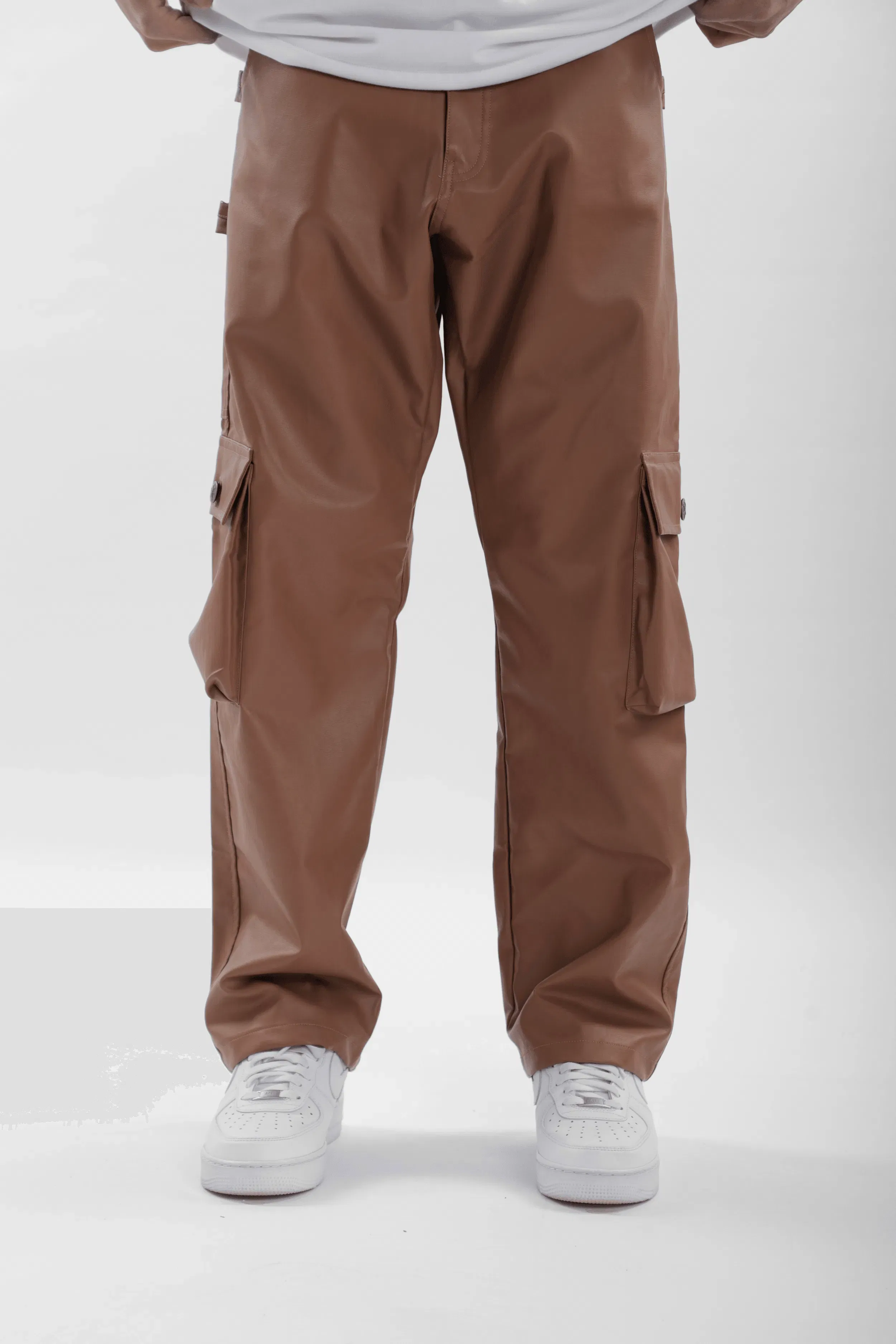 Leather Carpenter Pants - Brown